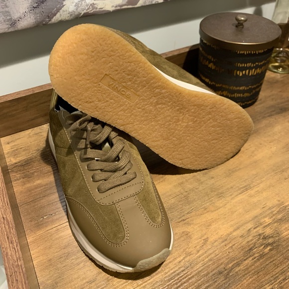 VINCE OHARA WOMEN'S OXFORD OLIVE LEATHER LACE UP SNEAKERS SZ 8 - Picture 9 of 12